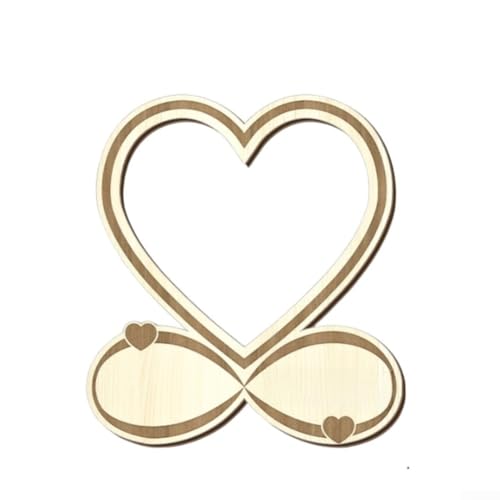 Marco de fotos de madera con forma de corazón para fotos de 6 x 4 pulgadas, marco de fotos de escritorio de madera natural con soporte, decoración romántica del hogar para parejas, familia, boda