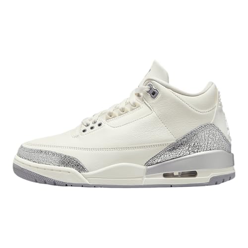 Air Jordan 3 Retro Women's Shoes (CK9246-100, Sail/Metallic Silver/Cement Grey)