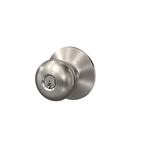 SCHLAGE Plymouth Keyed Entry Door Knob, Interior/Exterior, Satin Nickel - image 3