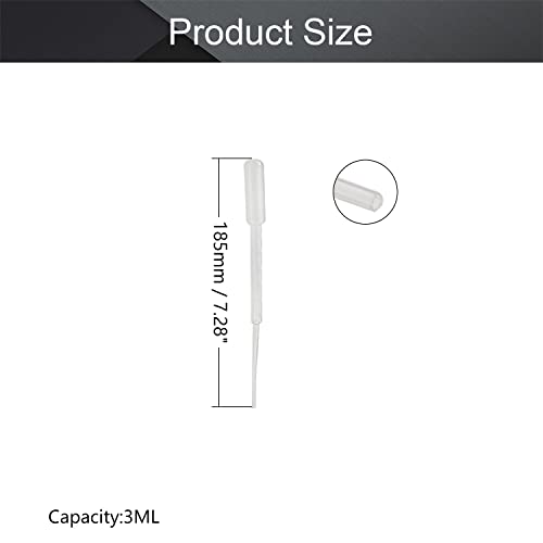 Image of Othmro 300Pcs 3ml Disposable Plastic Transfer Pipettes,Calibrated Dropper Clear Pipettes Liquid Dropper Suitable for Ear Eye Essential Oils Makeup, Science Laboratory, DIY Art 185mm Length