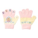 [GlovesDEPO] キッズ キャラクター手袋 ニット 5本指タイプ (ポケットモンスター/スーパーマリオ/プリキュア/ディズニーPrincess/すみっコぐらし) (プリキュア, アイボリー)
