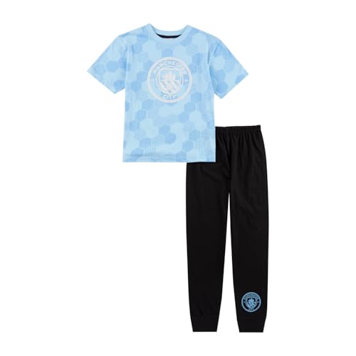 MANCHESTER CITY F.C Schlafanzug für Jungen, Fußball-Geschenke für Jungen, offizielles Lizenzprodukt, Kleidung, Nachtwäsche, blau, 13-14 Years