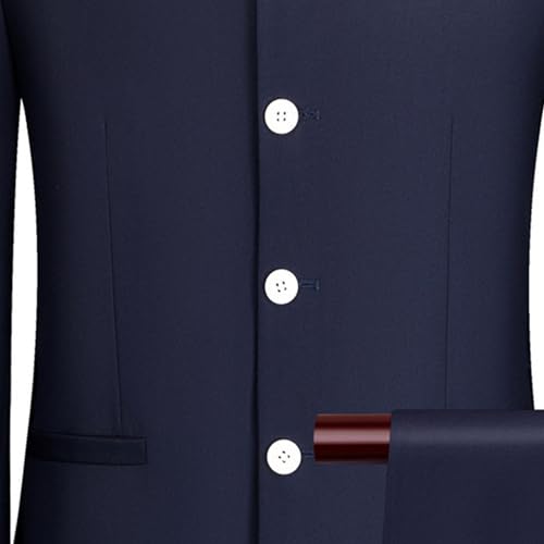 DGHM-JLMY Men's Slim Chinese Groom's Dress Suit Formal Business Chinese Tunic Suit Stand Collar Wedding Button 2 Piece Suit3