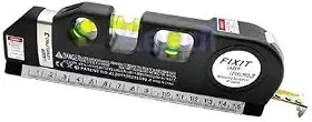 Trena Laser Digital Profissional Multiuso 4 em 1 | Nível a Bolha (3 Eixos), Régua Métrica, Laser de Alinhamento e Trena 2,5m | Ferramenta para Construção, Decoração e DIY | Inclui 3 Baterias AG13