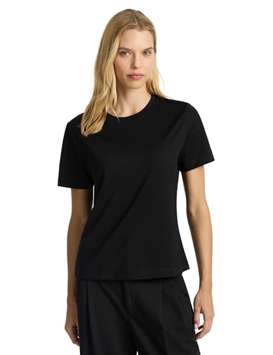 Supima® Mercerised Cotton Crew Neck Women’s T-Shirts - Black - XX-Large | Basic Tees for Women, Regular Fit | Luxuriously Soft, Lustrous, Lightweight 5.6oz Fabric | Easy Care, No Shrinkage