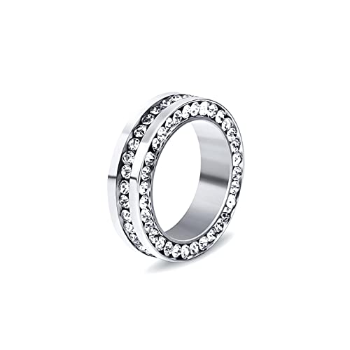 Fashion Iced Out Ring Stainless Steel Band Ring2