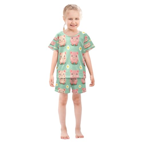 senya Pig with Daisy Flower Summer Pajamas Set Short Cotton Sleepwear 2 Piece3