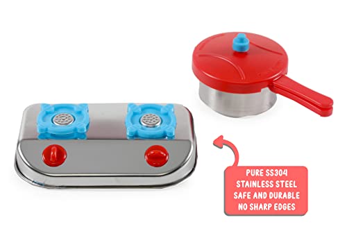 Image of Sunny Junior Cook Kitchen Set - 11 Pieces Cute and hi Quality Pure Stainless Steel Mini Toy Kitchen Set for Girls Age 3 Years, Plus no Sharp Edges