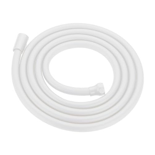 BESy Shower Hose 100 Inches Extra Long PVC Hose for Handheld Shower Head Flexible Hand Held Shower Hoses Replacement RV Shower Hoses for Bathing Toilet Cleaning Pet Bathing Smooth White