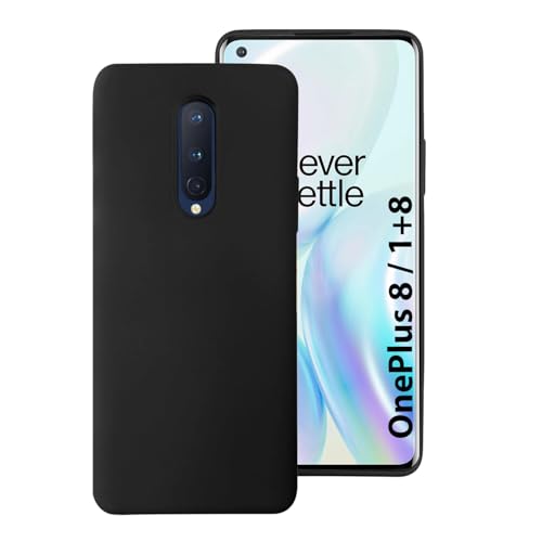 Image of LIRAMARK Liquid Silicone Soft Back Cover Case for OnePlus 8 /1+8 (Black)