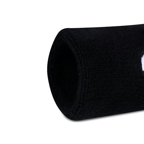 Image of Nivia Sweatband for Men & Women, Wristbands for Tennis, Basketball, Running, Sweat Band for Gym & Athletes (Large, Black) Cotton