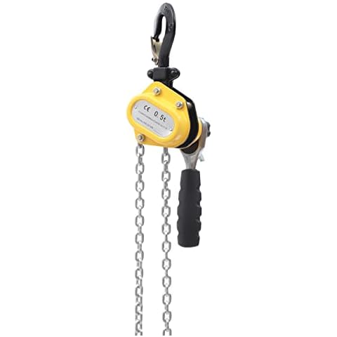 LIAPDG 0.5 Ton/1100 Lbs Mini Chain Hoist, 6M/ 20 Ft Adjustable Mini Lever Block Chain Hoist Portable Manual Chain Hoist Alloy Steel G80 Chain Ratchet Lever Hoist with Hook for Lifting or Fixing Cover