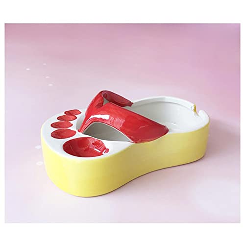 LBRYVTCE Posacenere per la casa Creative Personality Slipper Forma Posacenere Moda Camera da Letto Soggiorno for Cigarette Portacanere Cassetta di Cenere Ceramica Posacenere a casa(D)