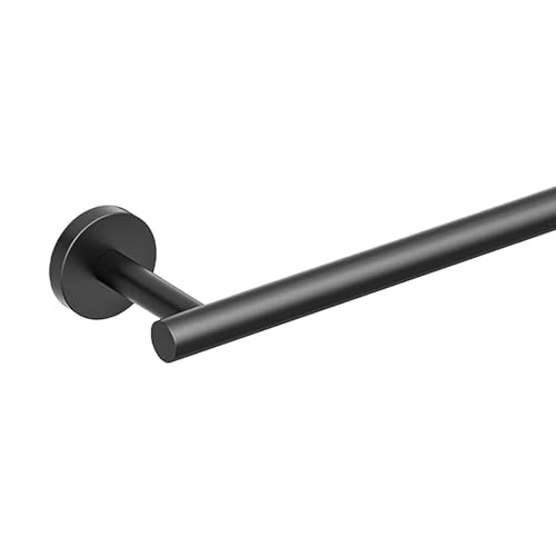 FORIOUS Towel Bar Wall Mounted, Stainless Steel Towel Racks for Bathroom, Includes Wall Mounting Hardware (Matte Black, 26 Inch)