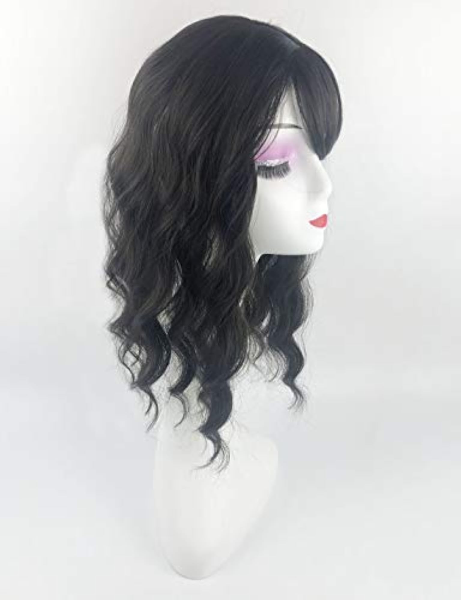 Handmade Silk Base Wiglet Hairpiece with Wispy Bangs, 45cm