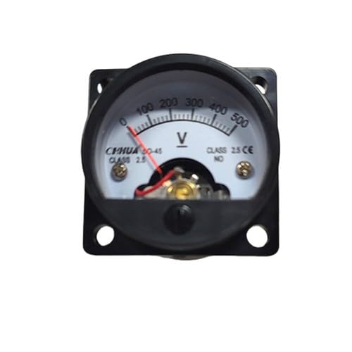 Panel-Mount Analog DC Voltmeter SO45, 0-500V Measuring Range, Direct Connect Terminals, Class 2.5, -10°C to +55°C, <4s Response