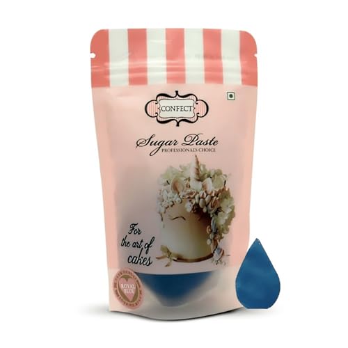 Image of Confect Sugar Paste | Edible Sugar Paste | Fondant for Cake Decoration | Chef's Choice for Cake Decorating (250g (Pack of 1), Royal Blue)