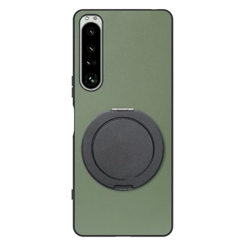 LOOF RING-SHELL �{�v ���U�[ �X�}�z�����O �X�}�z�P�[�X for Xperia 1 IV �p �P�[�X �J�o�[ �����O �����O�t�� �X�g���b�v�z�[�� �X�^���h �����h�~ �V���v�� �ϏՌ� ���^ �y�� leather [�z�[���[�O���[��]