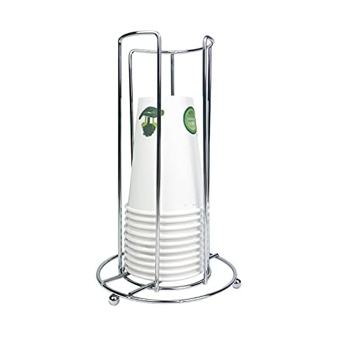 Dispensador de vasos de metal cromado para ahorrar espacio Cover