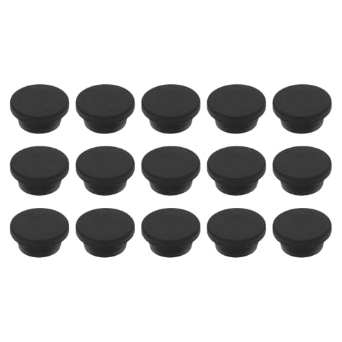 Image of MECCANIXITY 15pcs T-Shaped Silicone Plugs 24.5mm 31 /32 Inch Dia, Black | Snap in Plug Hole Seal Cover Round Rubber Stopper for 23.5-24.5mm Holes Kitchen Rubber Bulkheads Waterproof Sealing