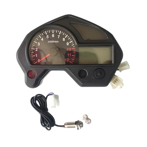 Compteur de vitesse moto multicolore avec indicateur de rapport et odomètre