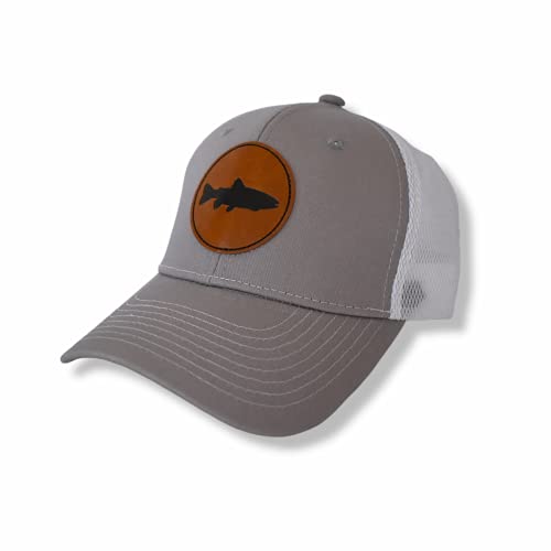 Southern Silhouettes Trout Trucker Hat – Snapback Tactical Hat for Men Gray