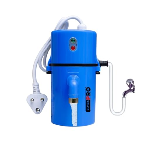 Image of ULTINO-PRO Brand) UNLIMITED WATER RUN Instant Electric Water Geyser, Portable Geyser, Mini Geyser, ABS Body- Shock Proof, Electric Saving, Replacement Warranty (BLUE)