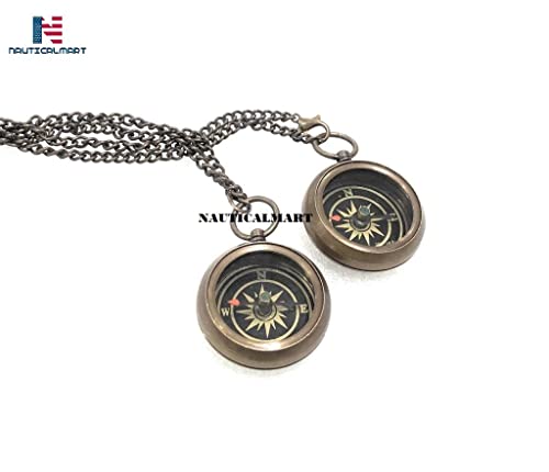Set de regalo con brújula dual de latón personalizada grabada, idea especial para él/ella, colgante náutico, regalo para cumpleaños, aniversario o Navidad miniatura 4