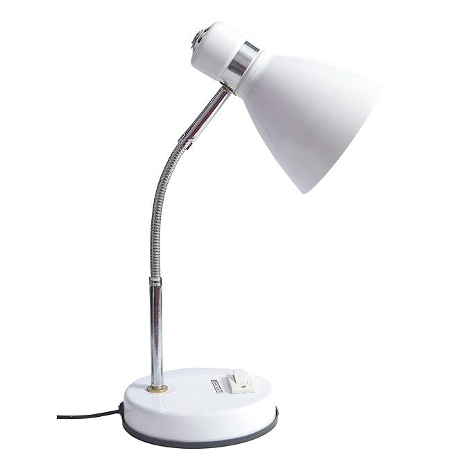 Study Lamp for Students with Metal Body (333 Model) (White) Bulb Included Adjustable Light for Study, Work from Home, Reading and Office Use | Children Eye Protection Lamp-image-3
