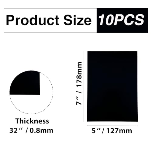 Image of 10PCS 5052 Black Anodized Aluminum Sheet 5x7 Inch 0.8mm CNC Machining Grade Metal Stock for Enclosures Robotics Prototyping