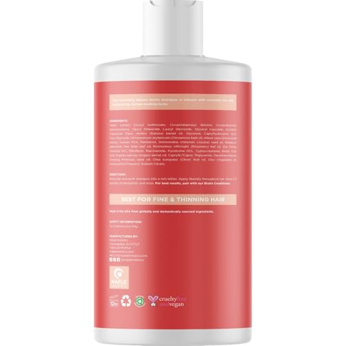 Image of Biotin & Batana Oil Shampoo for Thinning Hair - Volumizing Shampoo for Fine Hair with Onion B Vitamins Rosemary Argan & Tea Tree Oils - Paraben Silicone and Sulfate Free Vegan Formula (16 Fl Oz)