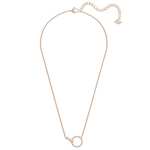 Swarovski Symbolic necklace, Hand, White, Rose gold-tone plated