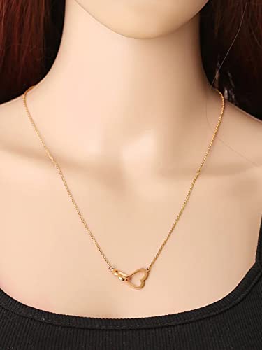 Image of Yellow Chimes Pendant for Women and Girls Rose Gold Pendant Necklace For Women | Staineless Steel Love Heart Pendant Chain | Birthday Anniversary Valentine Gift for Wife Girls Women