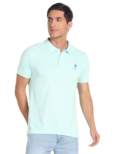 Image of U.S. Polo ASSN. Men's Cotton Slim Fit Solid Polo Shirt