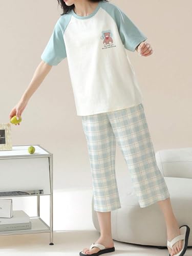 Image of Lymio Womens Korean Night Dress | Full Pyjama Set | Korean Nightsuit | Women Nightwear |Round Neck Full Sleeve Nightsuit | Loungewear | Everyday Nightdress (W-ND-2)