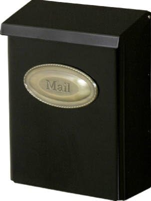 Gibraltar Mailboxes Designer Galvanized Steel Wall-Mounted Black Lockable Mailbox 12-1/2 in. H x 4-3/8 in. W x 9-5/8 in. L