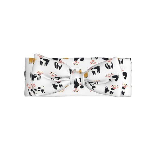 Cute Cow Cartoon Print Baby Girl Bows Headbands Baby Girls Newborn Headbands Infant Toddlers 0-6 Months
