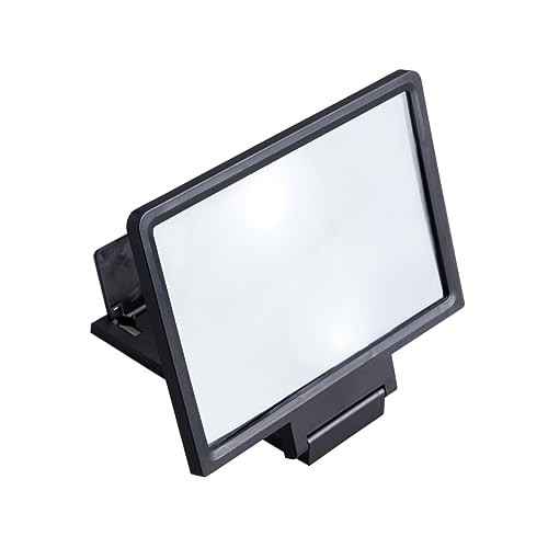 POPETPOP スマホ画面拡大鏡 倍倍率 高精細視覚保護 折りたたみスタンド付き ユニバーサル携帯電話対応 映画鑑賞動画増器 ブラック