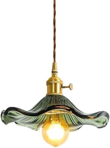 Lampe suspendue en verre vert doré luminaire de plafond pour cuisine kxtmm
