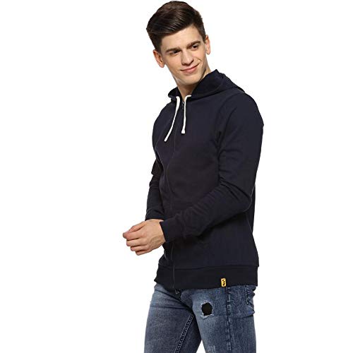 Image of Campus Sutra Men's Regular Fit Zipper Sweatshirt with Hoodie for Winter Wear | Full Sleeve | Cotton Sweatshirt | Casual Sweatshirt for Men|Western Stylish Sweatshirt for Man