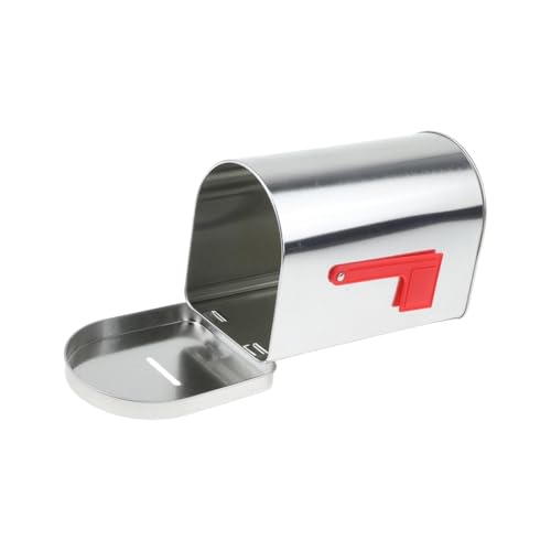 Fenteer Mailbox Postbox Christmas Modern Metal Mail Insertion Windproof Mail Box Letter Box for Gate External Outdoor Door Decoration, silver