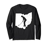 Golf-Sportfigur, Kunst, Vintage-Golf, OHIO-Karte, Golfer-Geschenk Langarmshirt