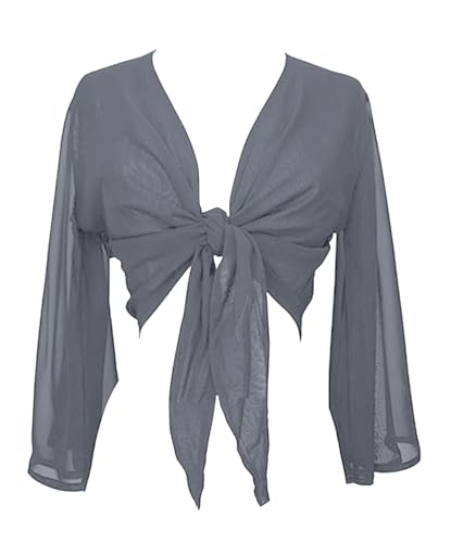 Image of Indian Trendy Women's Flair Wrap Tie Top Chiffon Choli Blouse Belly Dance Gypsy Bolero Shrugs Cardigan