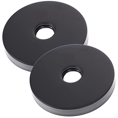 TEHAUX 2 Stück Rosetten Ersatzplatte Rohrabdeckung Duschflansch Für Wandrohr Schwarz Cover