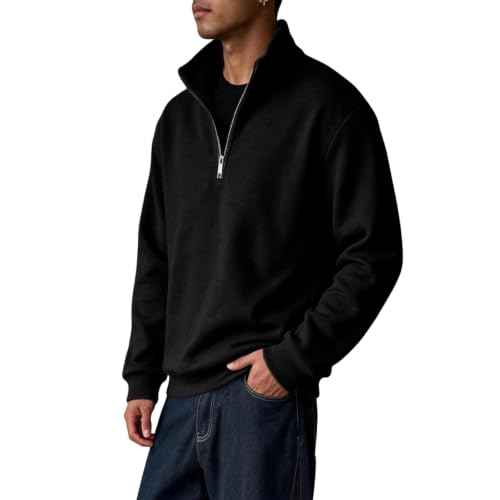 Half Zip Pullover Men Mockneck Fleece Big and Tall Half Zip Pullover - image 2