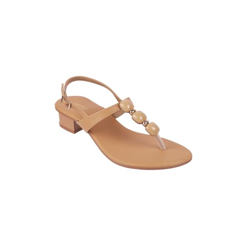 Image of Metro Women Faux Leather Beaded Thong Casual Sandals