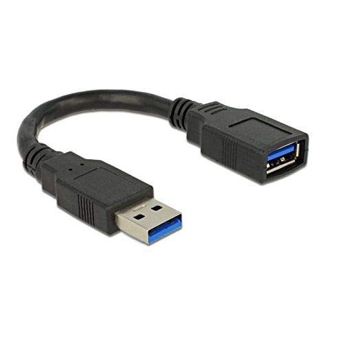 CABLEPELADO Cable Prolongador USB 3.0 Tipo A Macho-Hembra 0.20 M Negro