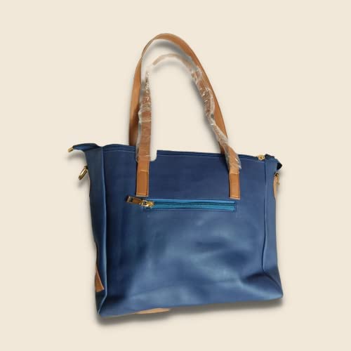 Shopping'o 2 in 1 handbag with sling blue colour with XL size and three zipper compartments 2