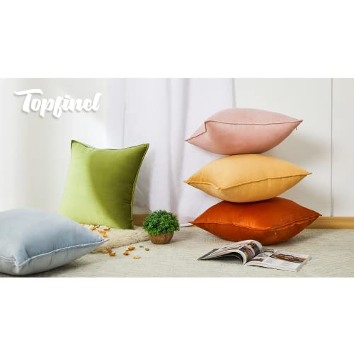 Topfinel Kissenbezug 40x40 cm grün 4er Set Samt Kissenbezüge Kissenhülle Dekokissenbezug sofakissen dekokissen deko für Sofa Schlafzimmer Wohnzimmer Balkon Kinder flauschig Farbverlauf