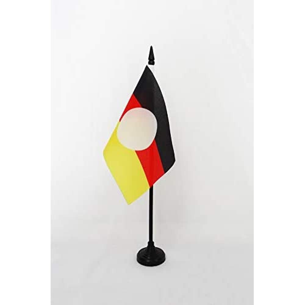 AZ FLAG - East Germany without arms Table Flag 4'' x 6'' - German Democratic Republic Office Mini Banner 100% Polyester 15 x 10 cm - Mini Desk Flag with 10'' Pole and Black Plastic Base